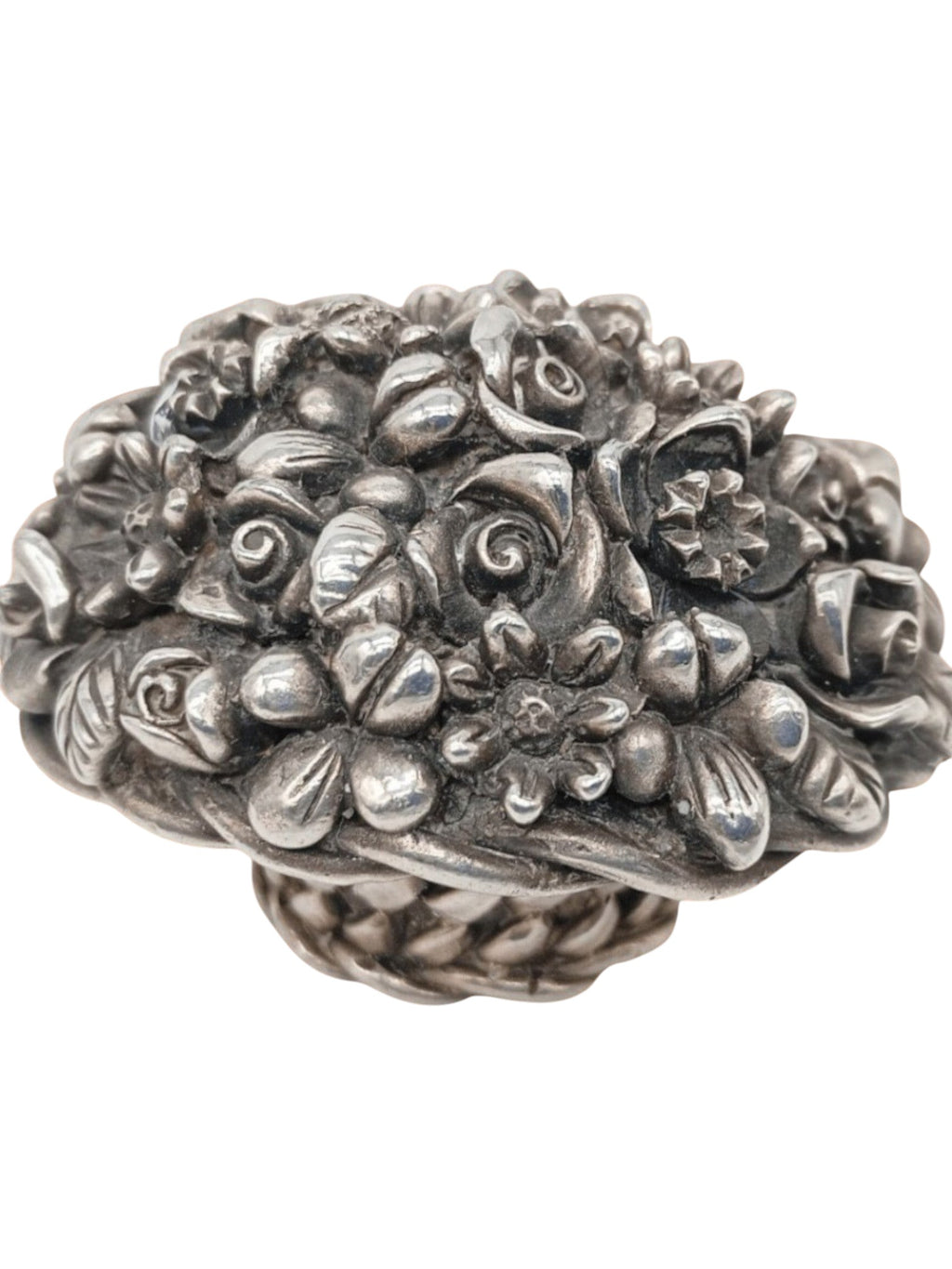 Vintage Italian Hand - Crafted Floral Basket – 800 Silver Plated Fine Artistry - Polo Express