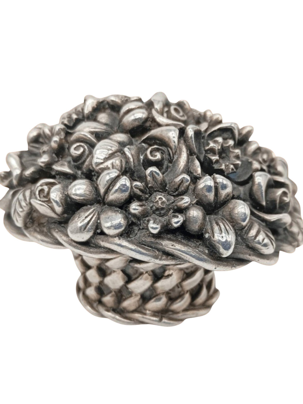 Vintage Italian Hand - Crafted Floral Basket – 800 Silver Plated Fine Artistry - Polo Express