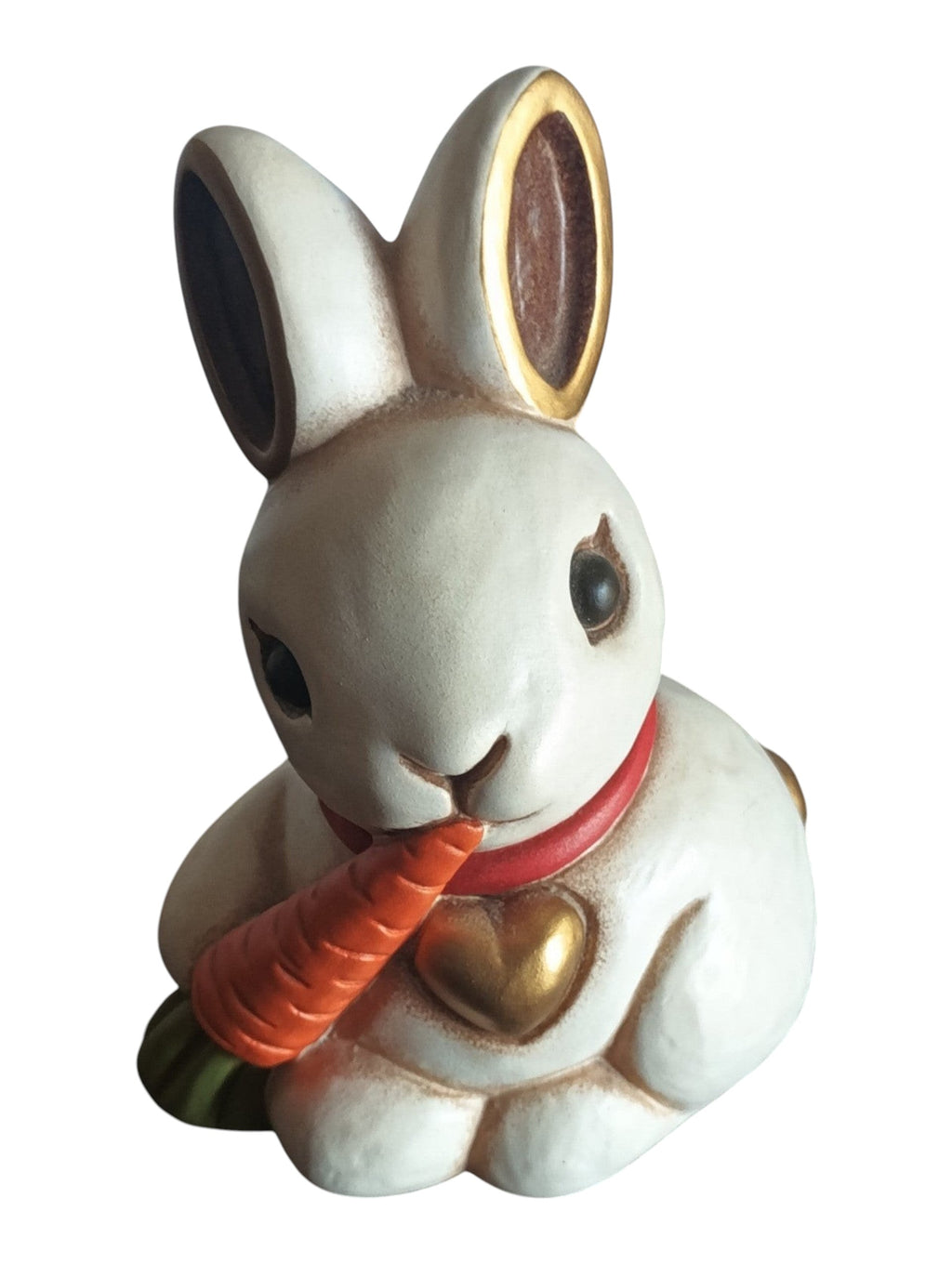 Hand-Painted Italian Ceramic Bunny Figurines – Set of 2 – "Bunny with Carrot" Collectible