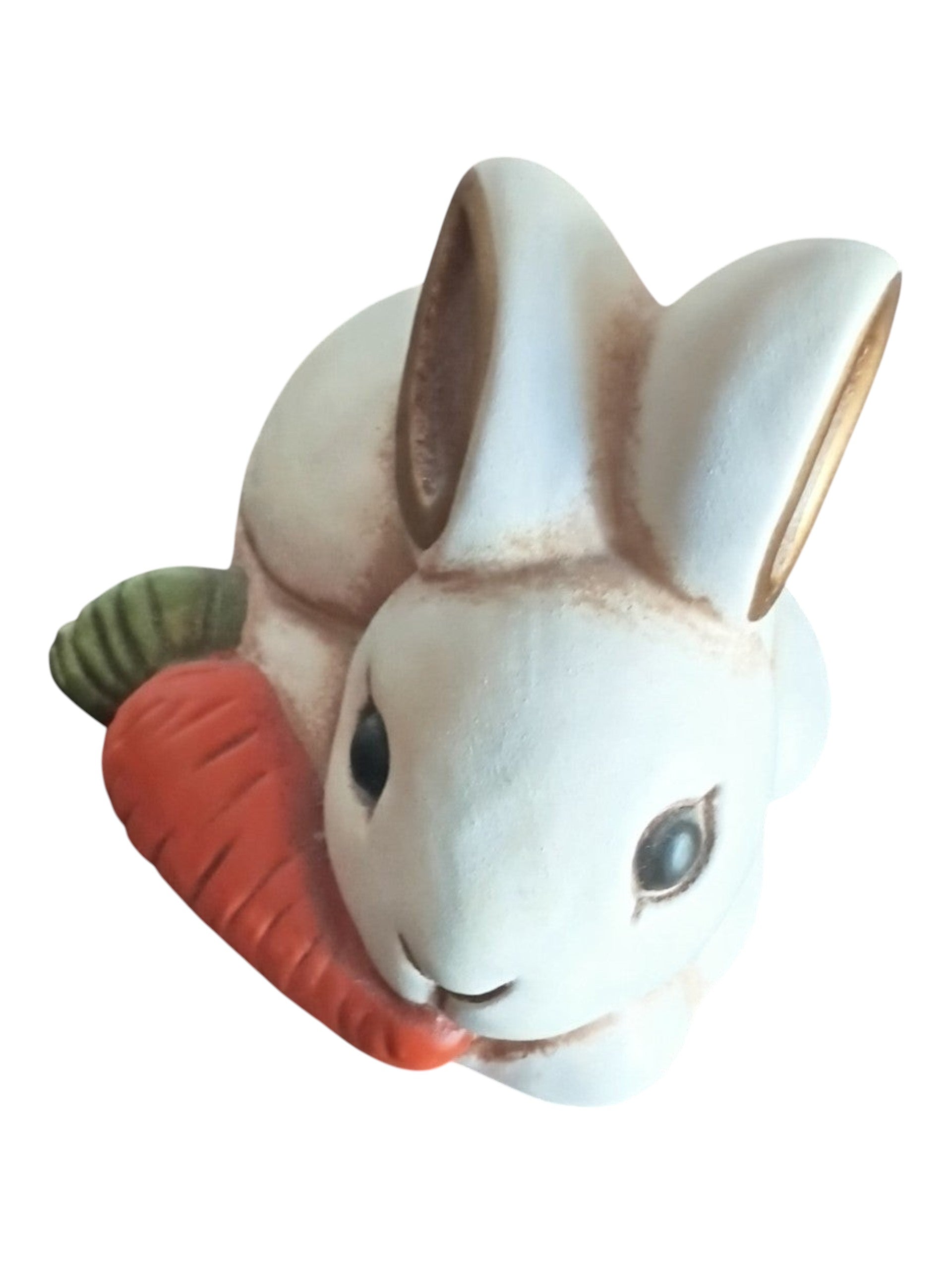 Hand-Painted Italian Ceramic Bunny Figurines – Set of 2 – "Bunny with Carrot" Collectible
