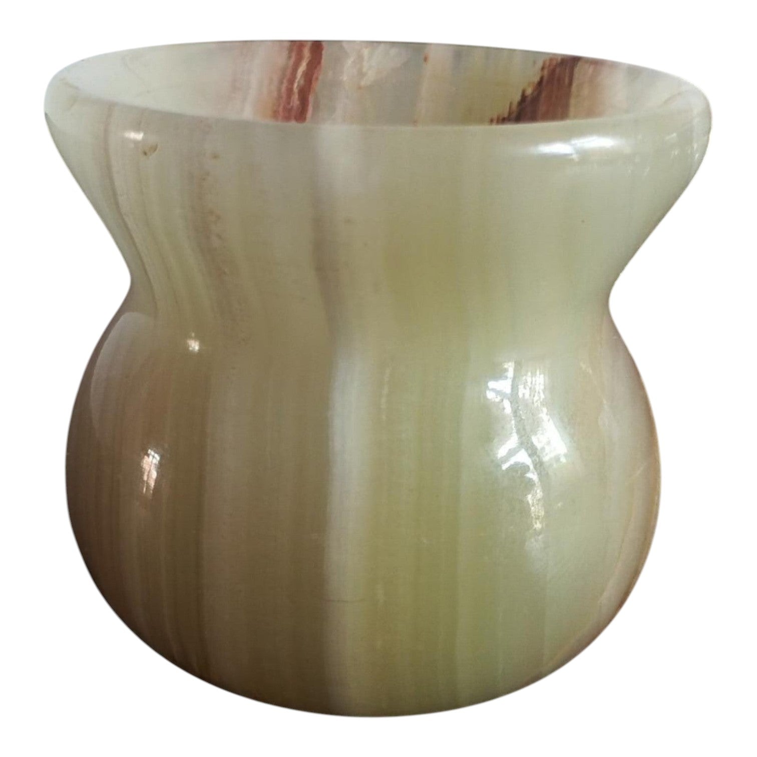 Hand - Polished Green Onyx Mini - Vase – Translucent Natural Stone Decor - Polo Express