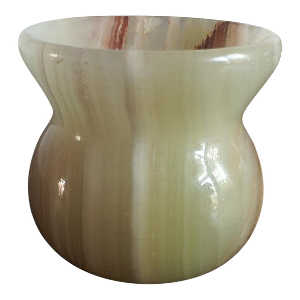 Hand - Polished Green Onyx Mini - Vase – Translucent Natural Stone Decor - Polo Express