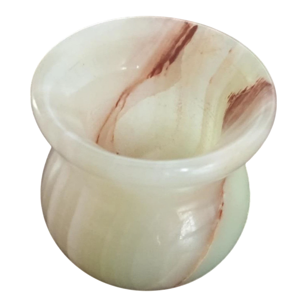 Hand - Polished Green Onyx Mini - Vase – Translucent Natural Stone Decor - Polo Express