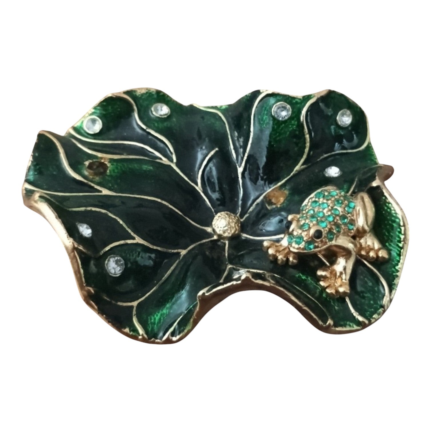 Vintage metallic Sculpture “The Frog King” – Fairytale Decoration with a Golden Crown - Polo Express