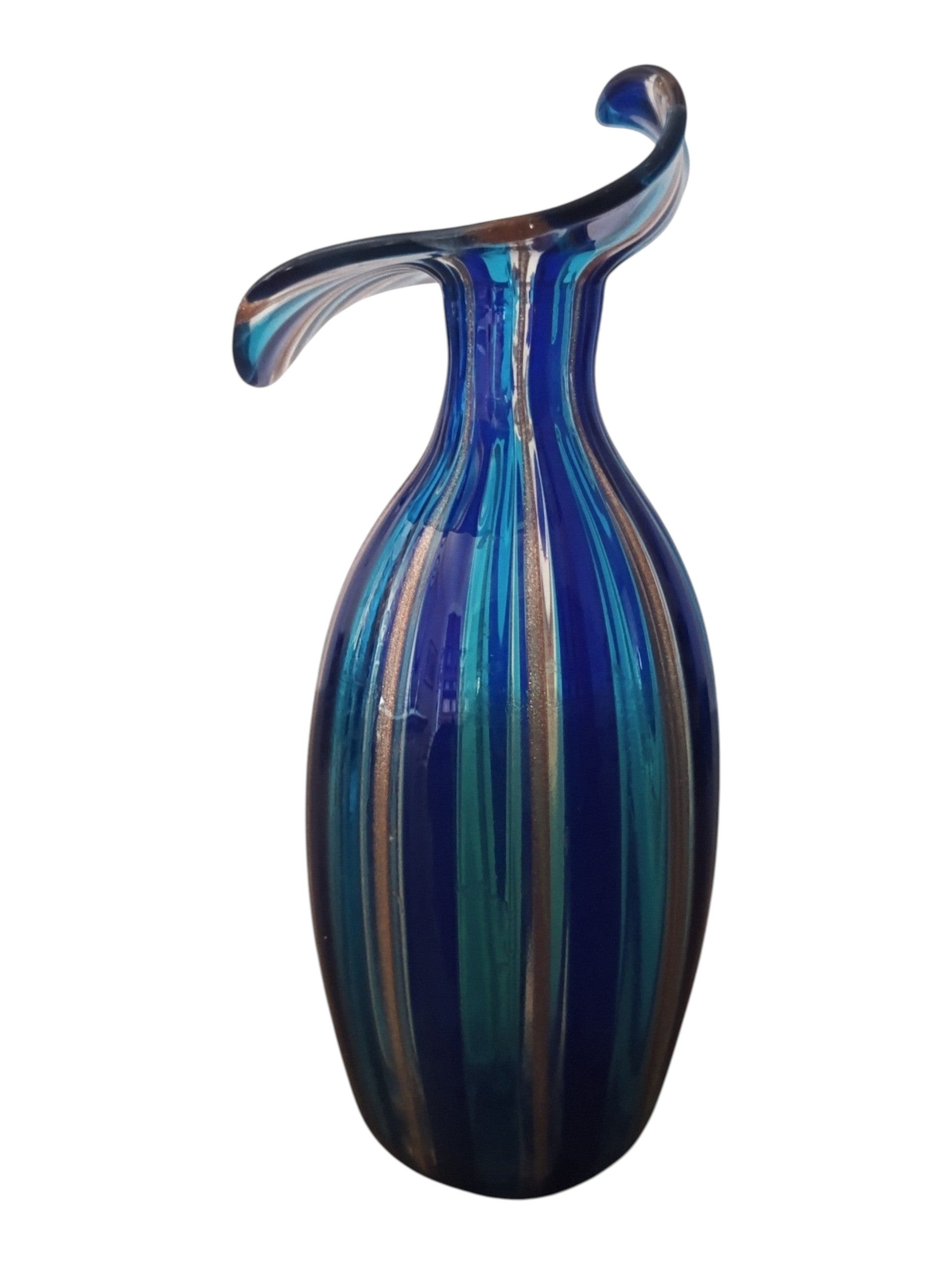 Artistic Murano Glass Vase with Aventurine – Mid-Century “A Canne” Design