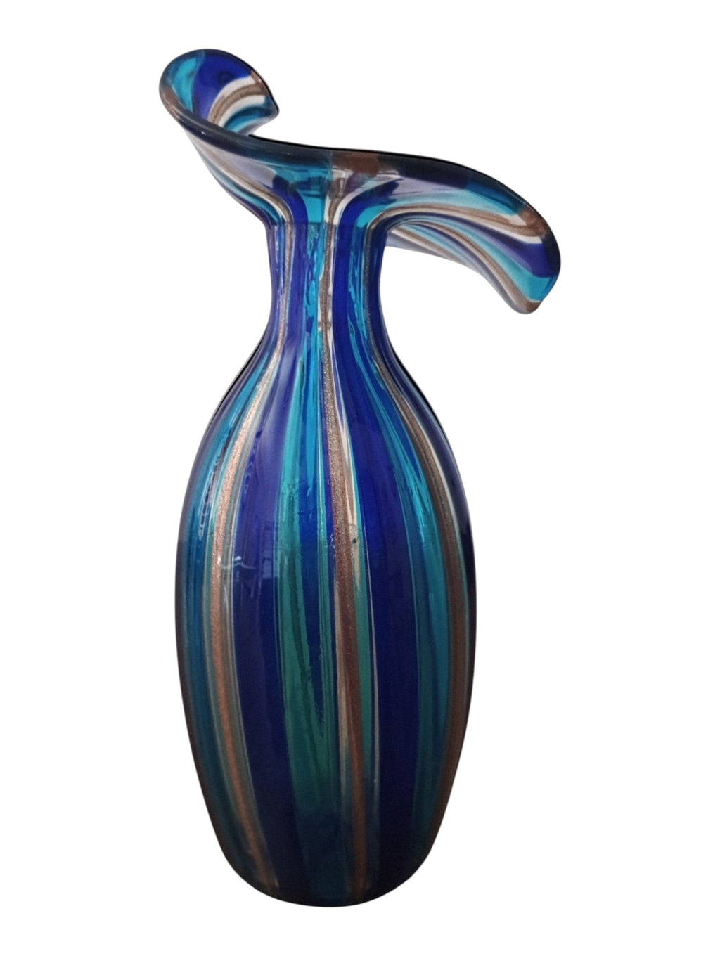 Artistic Murano Glass Vase with Aventurine – Mid-Century “A Canne” Design