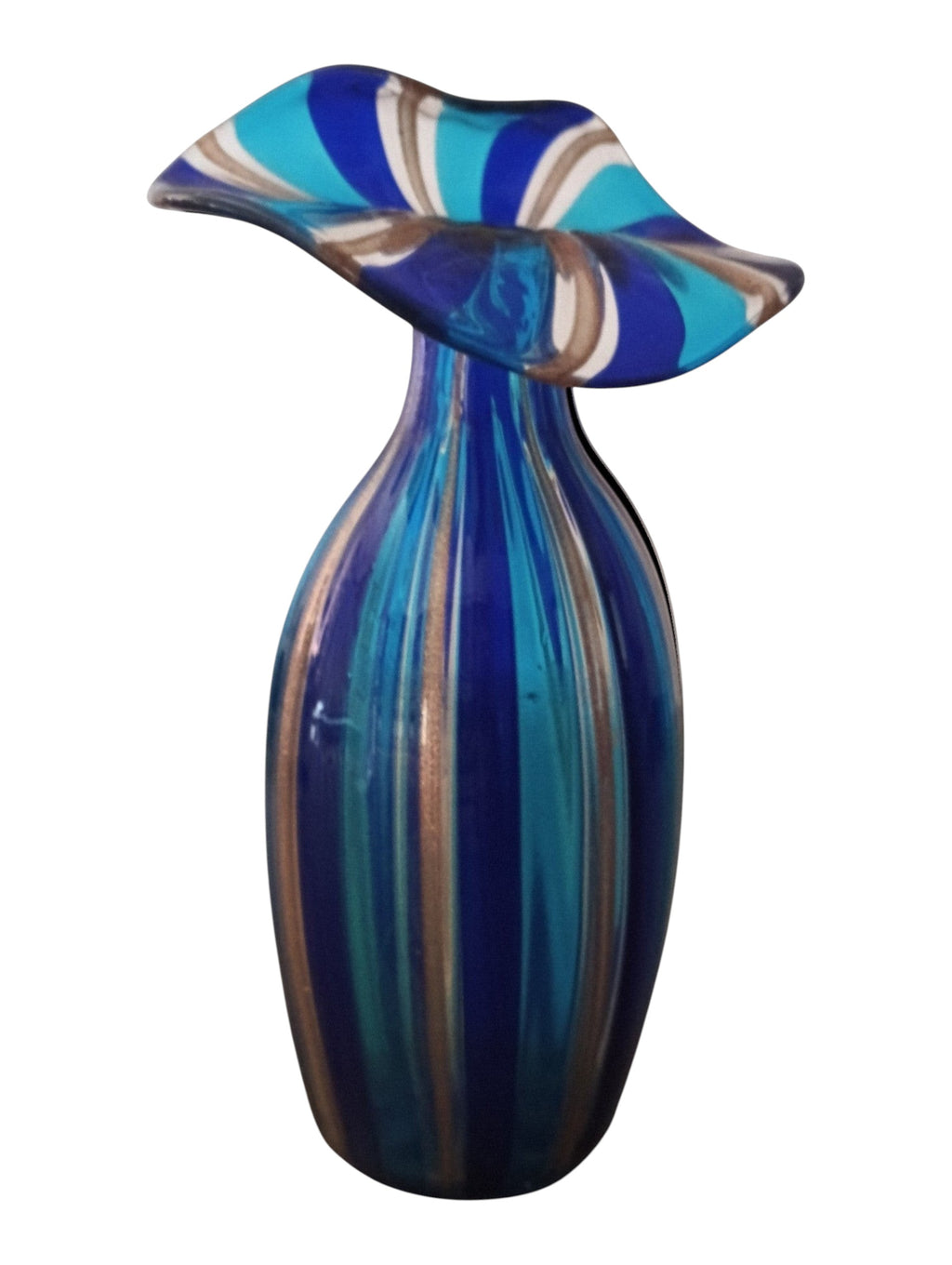 Artistic Murano Glass Vase with Aventurine – Mid-Century “A Canne” Design