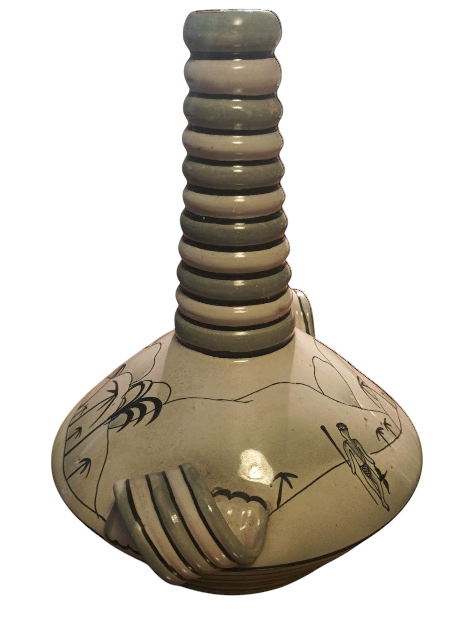 Handcrafted Vintage Vase – Mid - Century Primitivist Ethnic Style - Polo Express