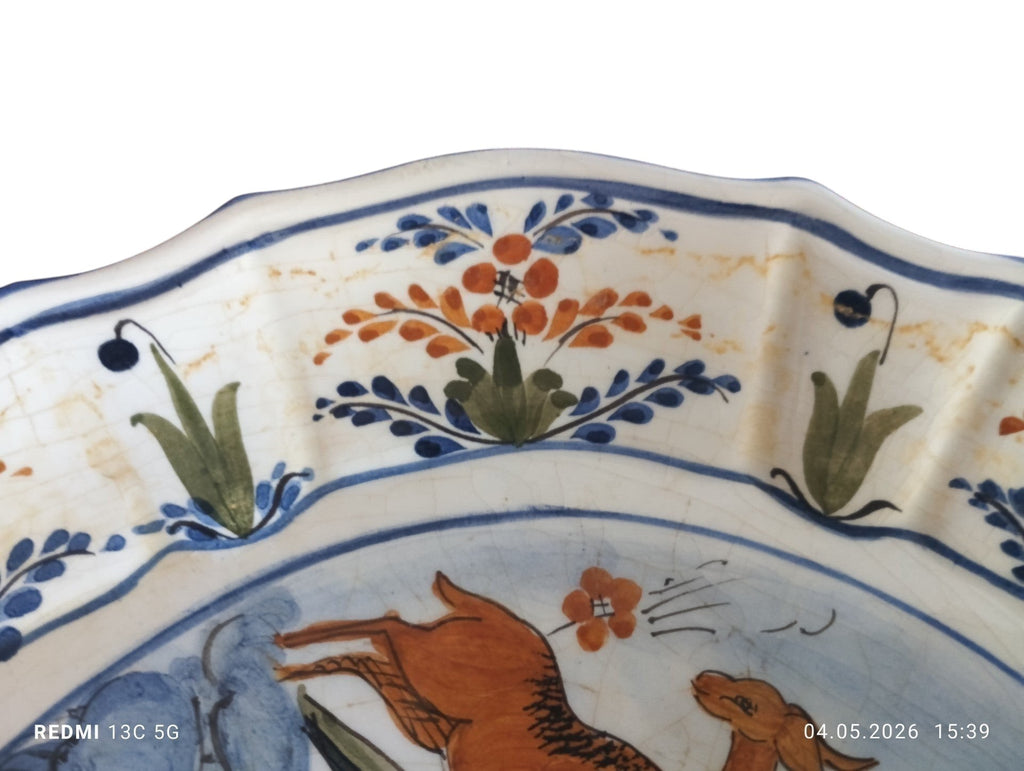 Hand - Painted Albisola Majolica Wall Plate – "Antico Savona" Style with Pastoral Scene - Polo Express
