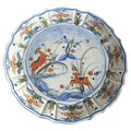 Hand - Painted Albisola Majolica Wall Plate – "Antico Savona" Style with Pastoral Scene - Polo Express